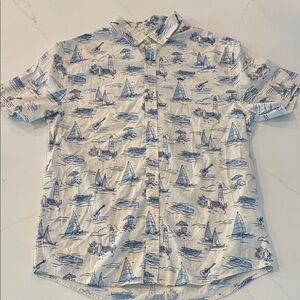Boys vineyard vines Nautical Print Shirt - Blue and White
